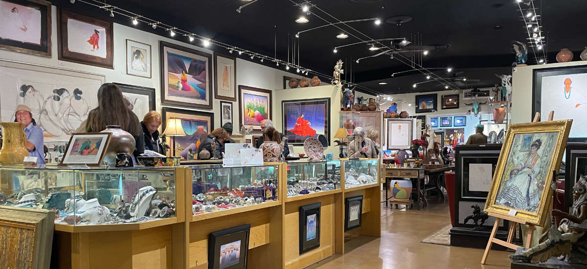 R.C. Gorman Navajo Gallery - Scottsdale Art Walk - Browsing Gallery