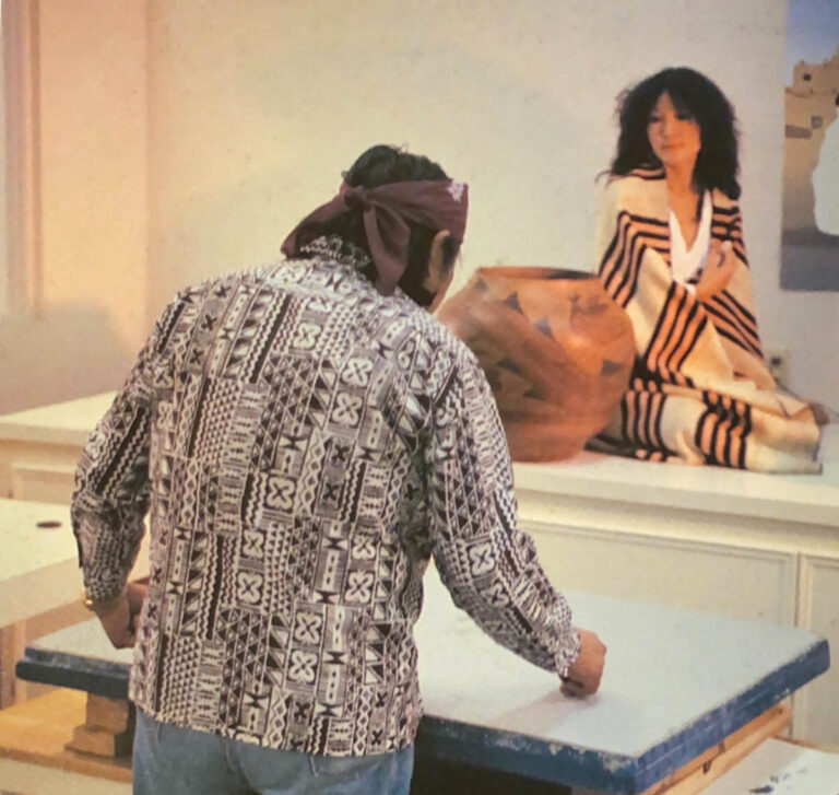 R.C. Gorman Working with Model