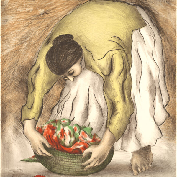 Woman with Chili Peppers