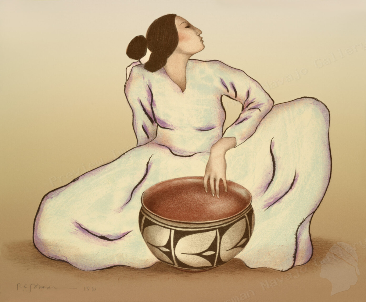 Woman with Tulip Bowl St II