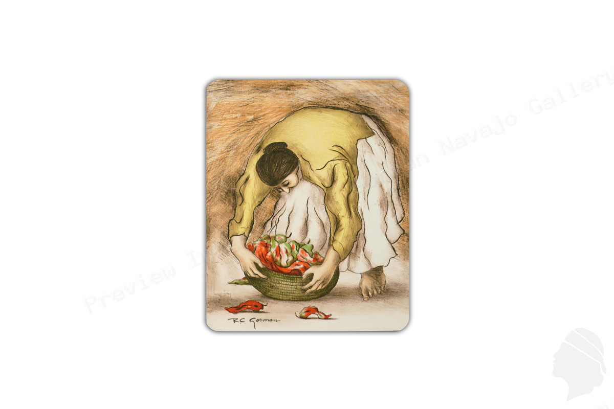 Woman with Chili Peppers: Artist Placard Tiles
