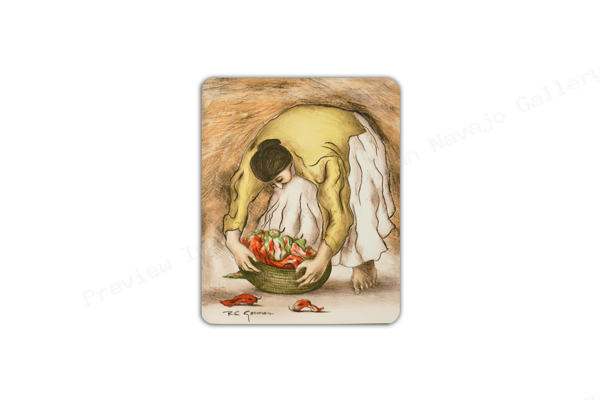 Woman with Chili Peppers: Artist Placard Tiles